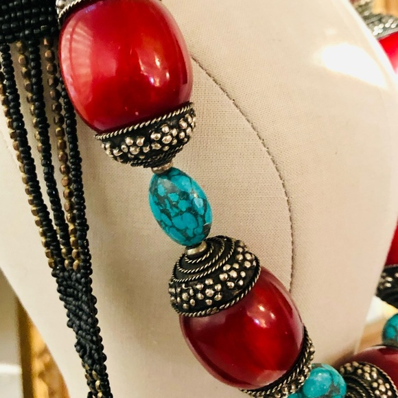 Vintage Southwestern Turquoise Bead Necklace lot - Picture 4 of 13
